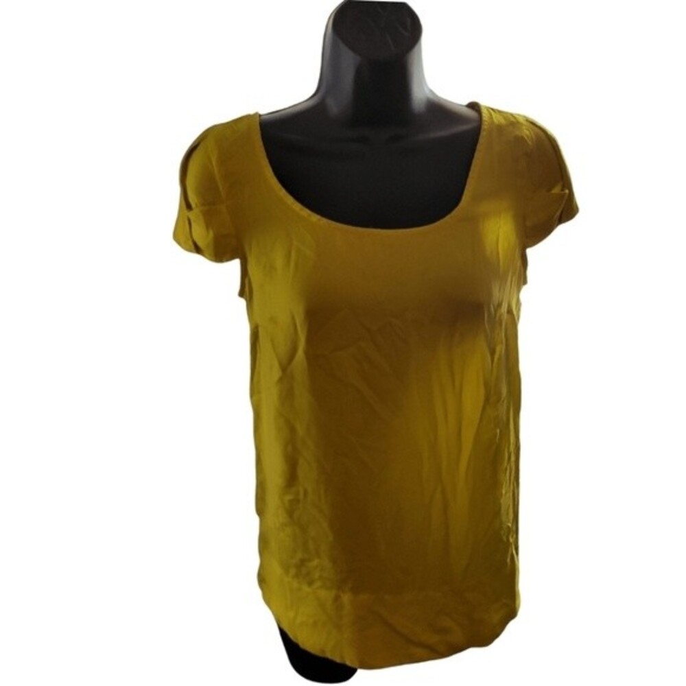 Zara Basic Lime Green Blouse Size Extra Small